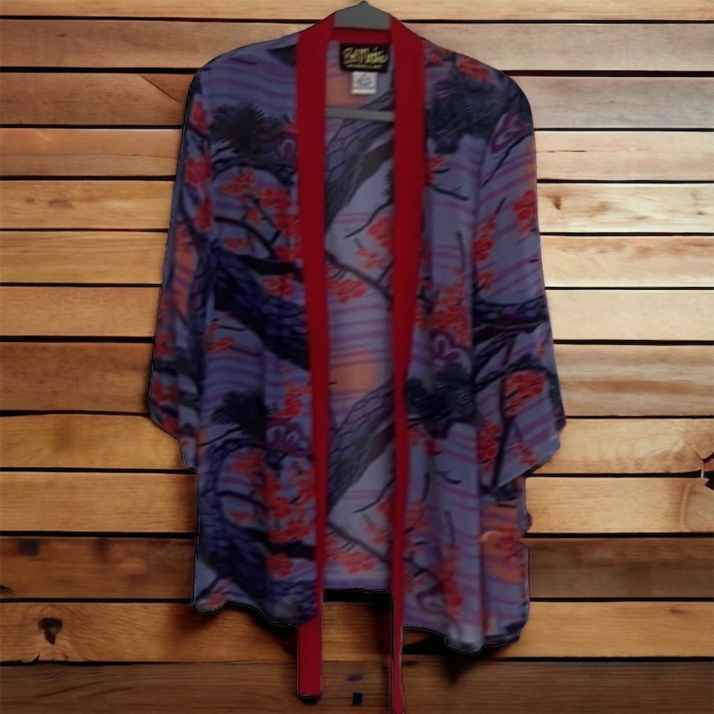 Bob Mackie designer wearable art kimono 100% silk